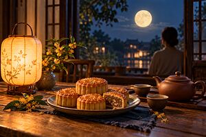 老城的中秋夜：窗边一桌月饼，等齐了三代人